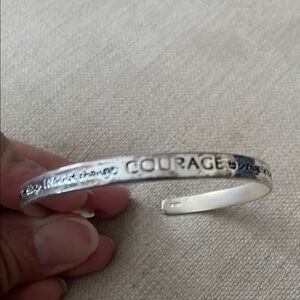 Silver Courage Engraved Bracelet